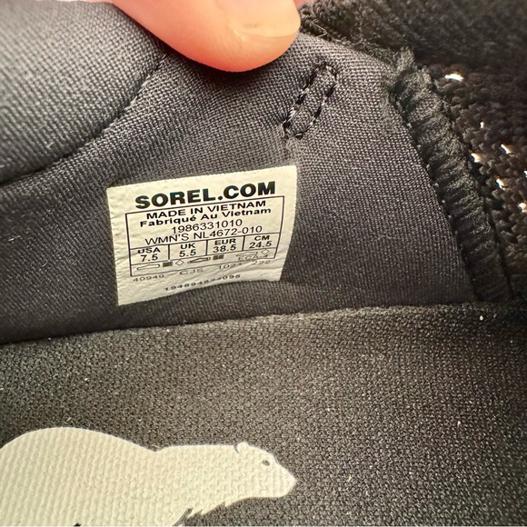 SOREL Women's Explorer Blitz Stride Black Jet Camo Sneakers Shoes Sz 7.5 - Picture 12 of 12